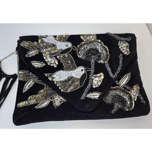 Sam Edelman Black and Silver Embellished Clutch - Picture 2 of 8